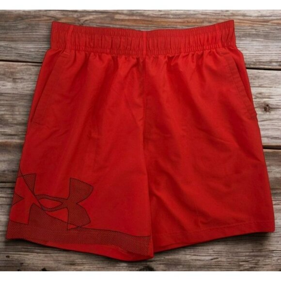 Under Armour Mens Loose Fit Red Basketball Shorts Large - Picture 1 of 6